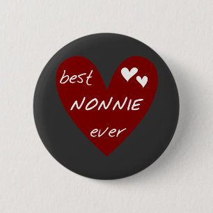 Red Heart Best Nonnie Ever T-shirts and Gifts 6 Cm Round Badge