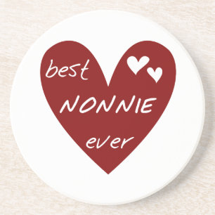 Red Heart Best Nonnie Ever T-shirts and Gifts Coaster