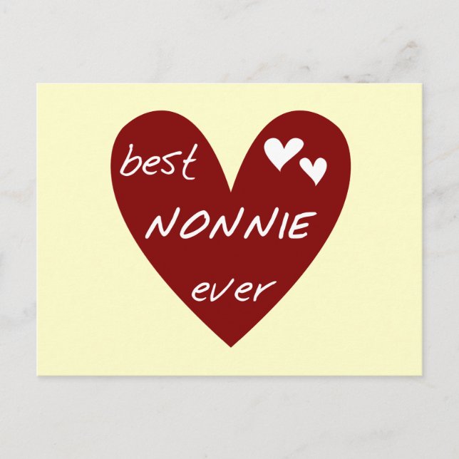 Red Heart Best Nonnie Ever T-shirts and Gifts Postcard (Front)