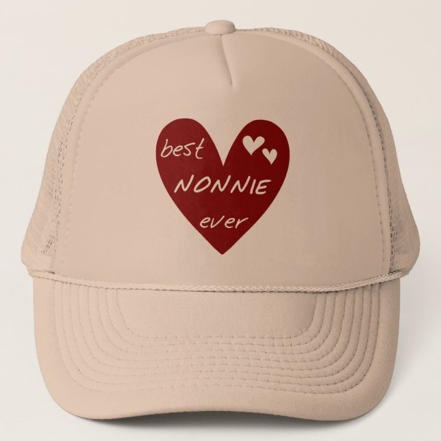 Red Heart Best Nonnie Ever T-shirts and Gifts Trucker Hat (Front)