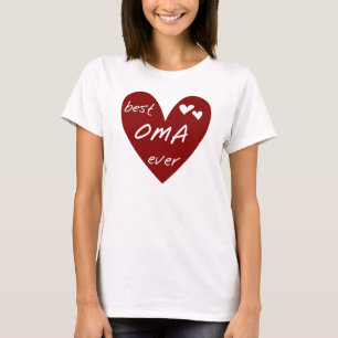 Red Heart Best Oma Ever T-shirts and Gifts