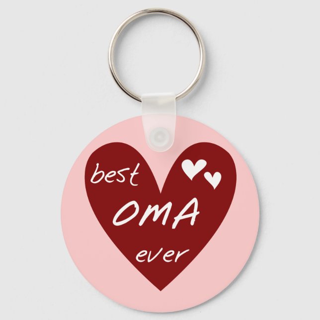 Red Heart Best Oma Ever T-shirts and Gifts Key Ring (Front)