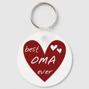 Red Heart Best Oma Ever T-shirts and Gifts Key Ring