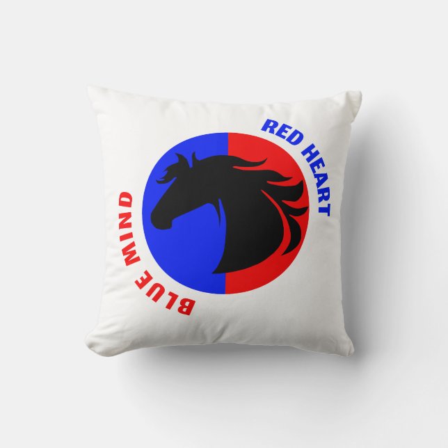 Red Heart Blue Mind Decorative Throw Pillow (Front)