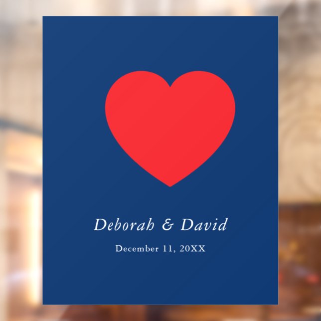 Red Heart Blue Modern Minimalist Wedding (Sheet 2)