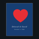 Red Heart Blue Modern Minimalist Wedding Flyer<br><div class="desc">You can easily change the fonts and colors. You can also add your logo and the background image as you like.</div>