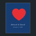 Red Heart Blue Modern Minimalist Wedding Flyer<br><div class="desc">You can easily change the fonts and colors. You can also add your logo and the background image as you like.</div>