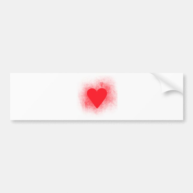 Red heart bumper sticker (Front)