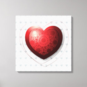 Red heart, canvas print