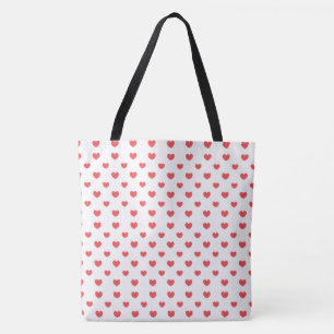 Red Heart Canvas Tote Bag