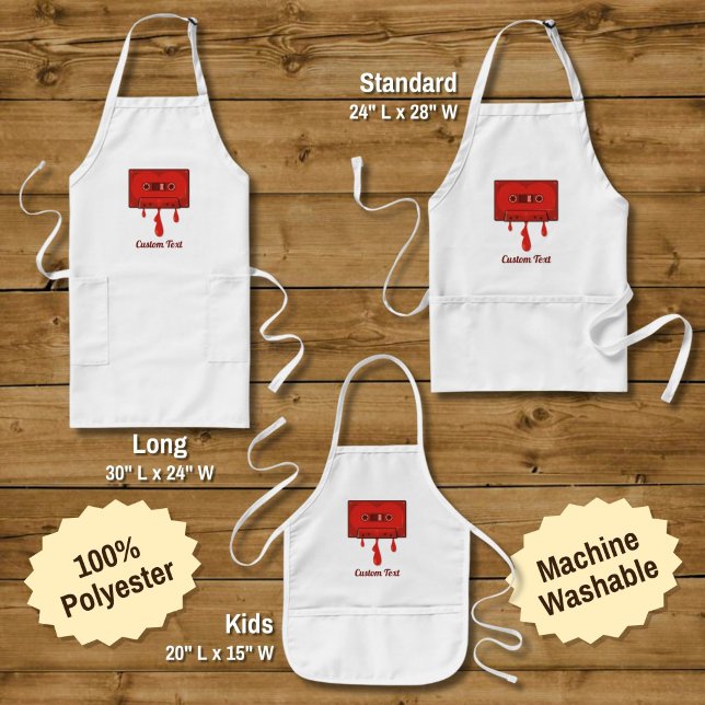 Red heart cassette adult apron (Creator Uploaded)