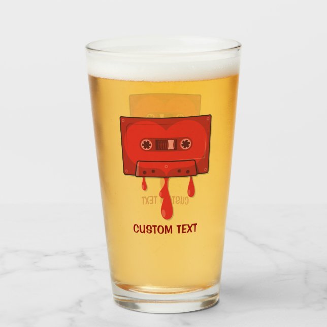 Red Heart Cassette Glass (Front Filled)