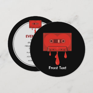 Red Heart Cassette Invitation