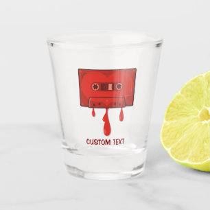 Red Heart Cassette Shot Glass