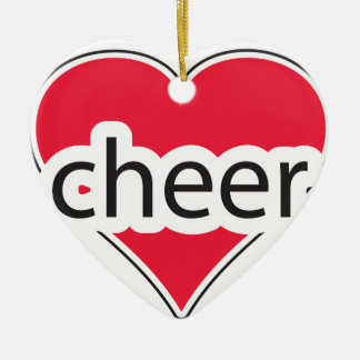 Red Heart Cheer Ceramic Tree Decoration