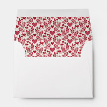 Red Heart Cherubs Fillagree Valentine's Envelope