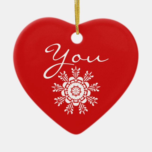 Red Heart Christmas Marriage Proposal Decoration (Front)