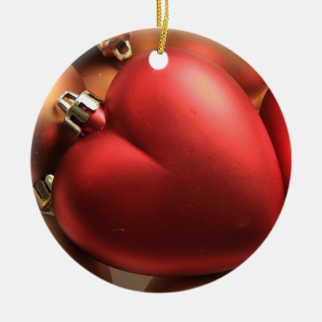 Red heart Christmas ornament (Front)