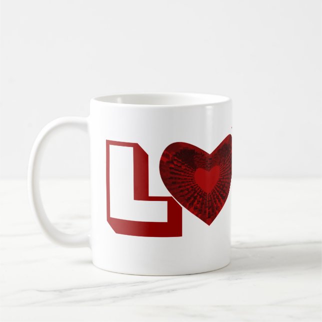 red heart coffee mug (Left)