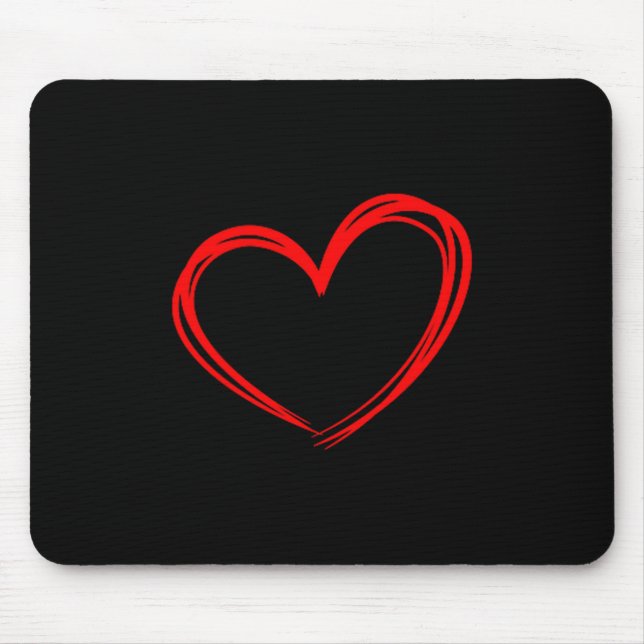 Red Heart Cool Love Heart Graphic Valentines Day M Mouse Pad (Front)