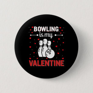 Red Heart Cupid Love Graphic Bowling Is My Valenti 6 Cm Round Badge