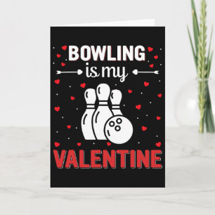 Red Heart Cupid Love Graphic Bowling Is My Valenti Card