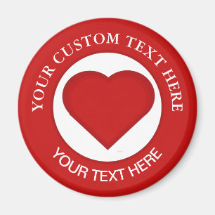 Red Heart Custom Text  Magnet