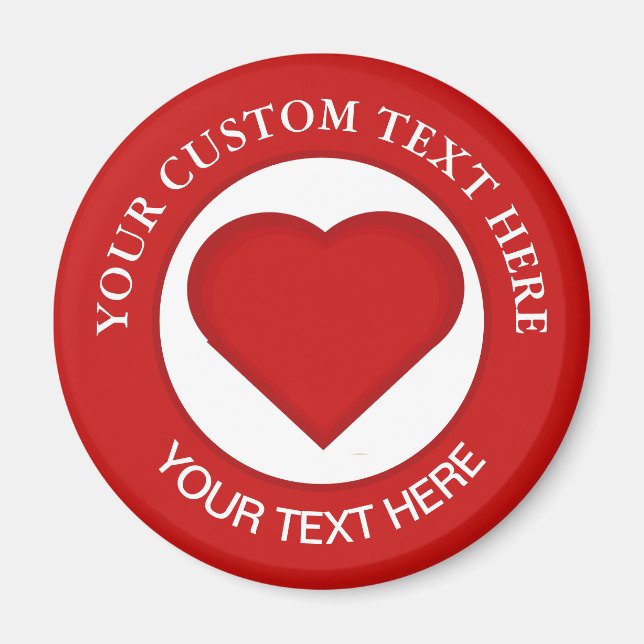 Red Heart Custom Text  Magnet (Front)