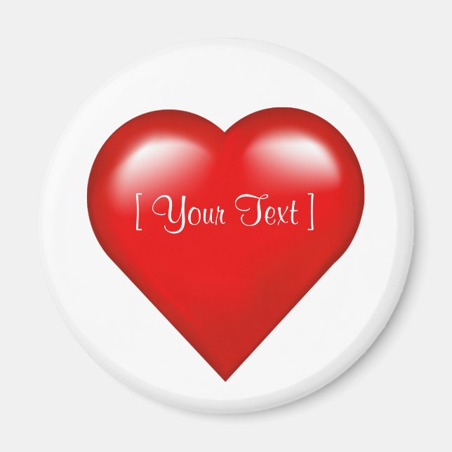 Red Heart Customisable Template Magnet (Front)