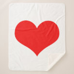 Red Heart Cute Baby Shower Gifts Custom Cute Sherpa Blanket<br><div class="desc">Printed with big red heart pattern in solid white colour background.</div>