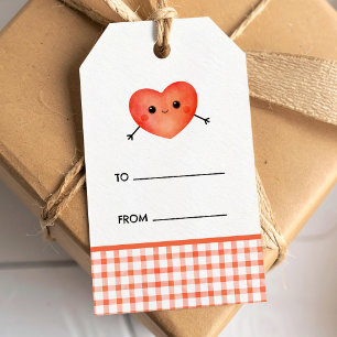 Red heart cute little gift tag