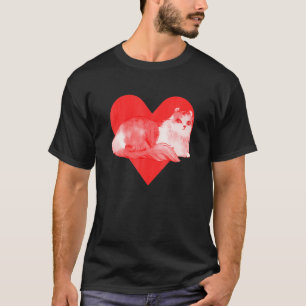 Red Heart Cute Pet Best Friend American Curl Cat T-Shirt