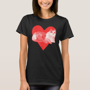 Red Heart Cute Pet Best Friend American Curl Cat T-Shirt