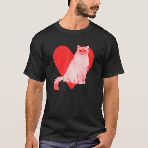 Red Heart Cute Pet Best Friend Birman Cat T-Shirt