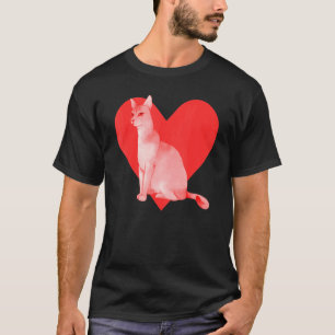 Red Heart Cute Pet Best Friend Chausie Cat T-Shirt