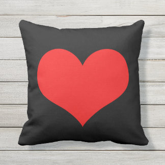 Red Heart Cute Valentine's Day Black Custom Colour Cushion