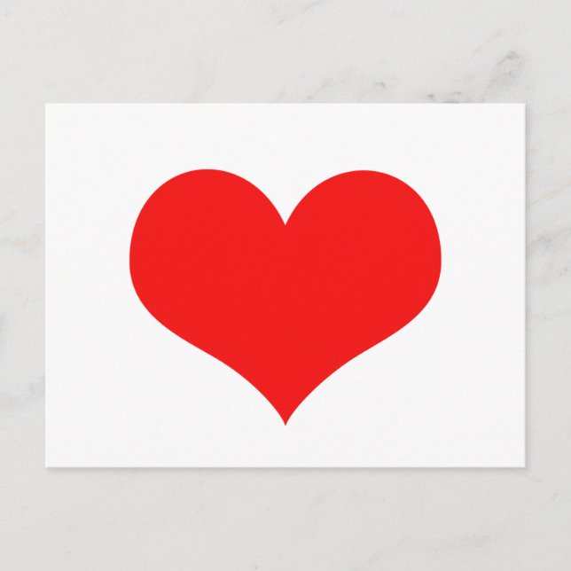 Red Heart Cute Valentine's Day Custom Colour Cute Postcard (Front)