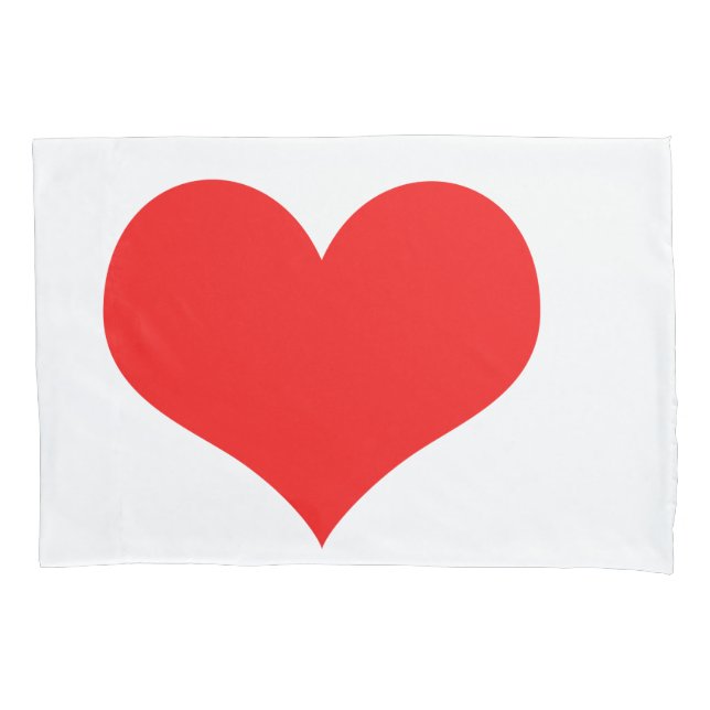 Red Heart Cute Valentine's Day White Custom Color Pillowcase (Front)