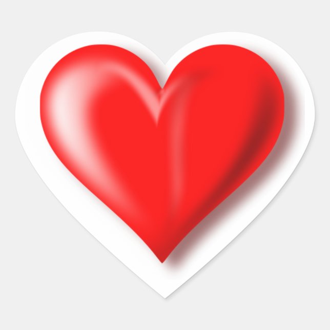 Red heart design Sticker (Front)