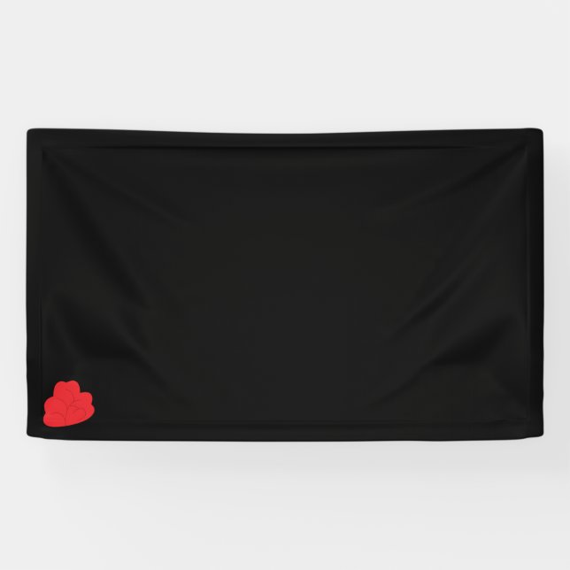 Red heart Design Vinyl Banner  (Horizontal)