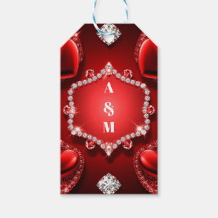 Red Heart Diamond Jewellery Romance ❤️ Gift Tags