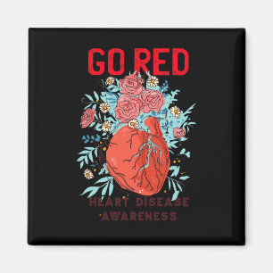 Red Heart Disease Support Heart Disease Awareness Magnet