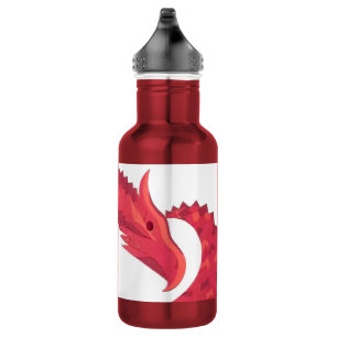 Red heart dragon on white 532 ml water bottle