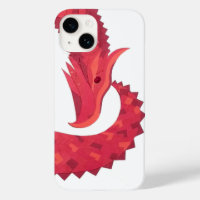 Red heart dragon on white