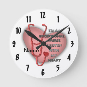 Red heart exceptional nurse  round clock