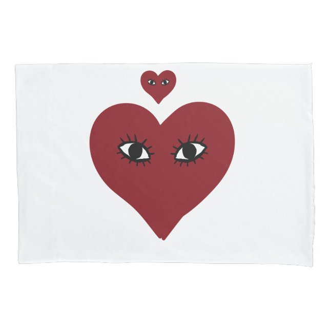 Red Heart Face Pillowcase (Front)