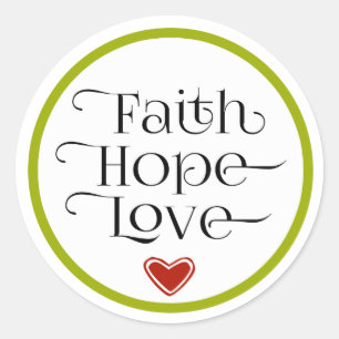 Red Heart Faith Hope Love Sticker