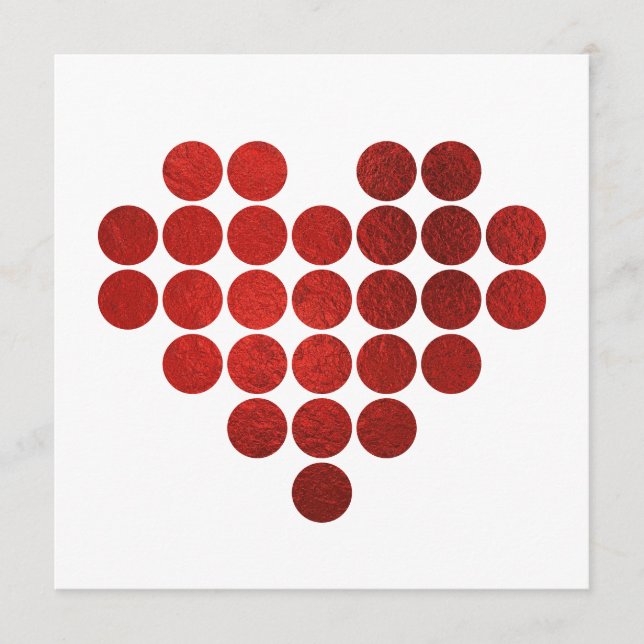 RED HEART FAUX GOLD FOIL DOTS VALENTINE'S DAY CARD (Front)