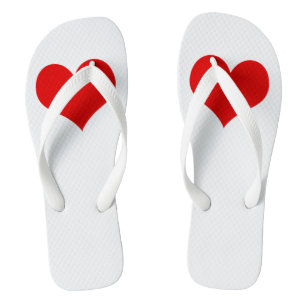 Red Heart  Flips Flops Jandals