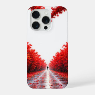 Red Heart Forest Path – Autumn Love Nature Design iPhone 15 Pro Case